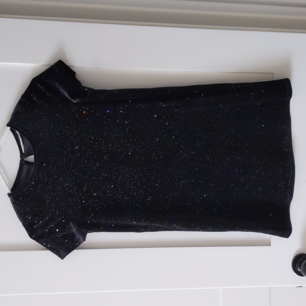 H&M Girls Size 12/14 black sparkle velvet dress